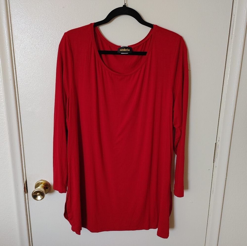 Ambria red long sleeve top
